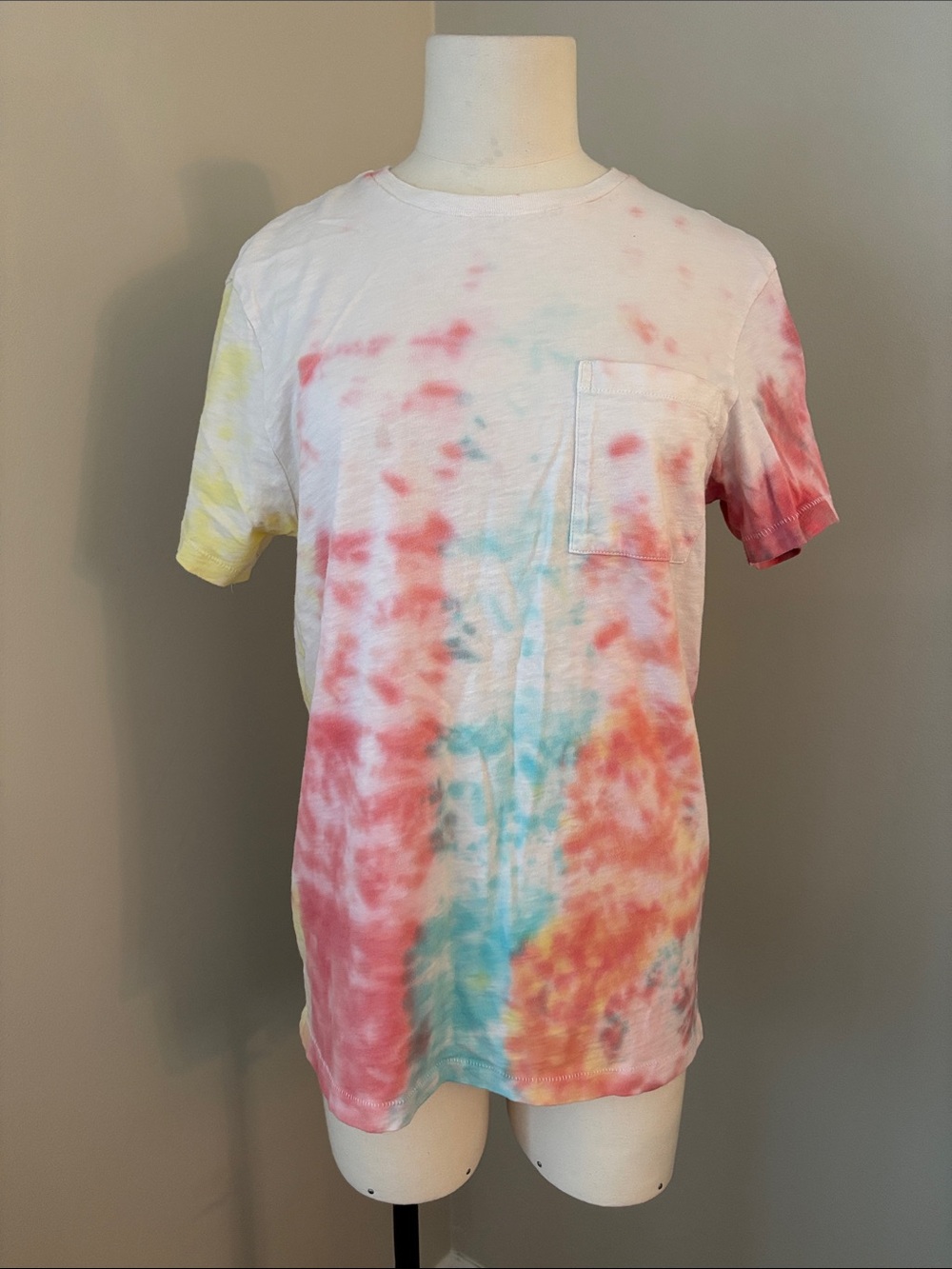 J. Crew Multicolor Tie-Dye Pocket Tee Size S